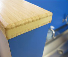 Helderblauw wastafel-meubel